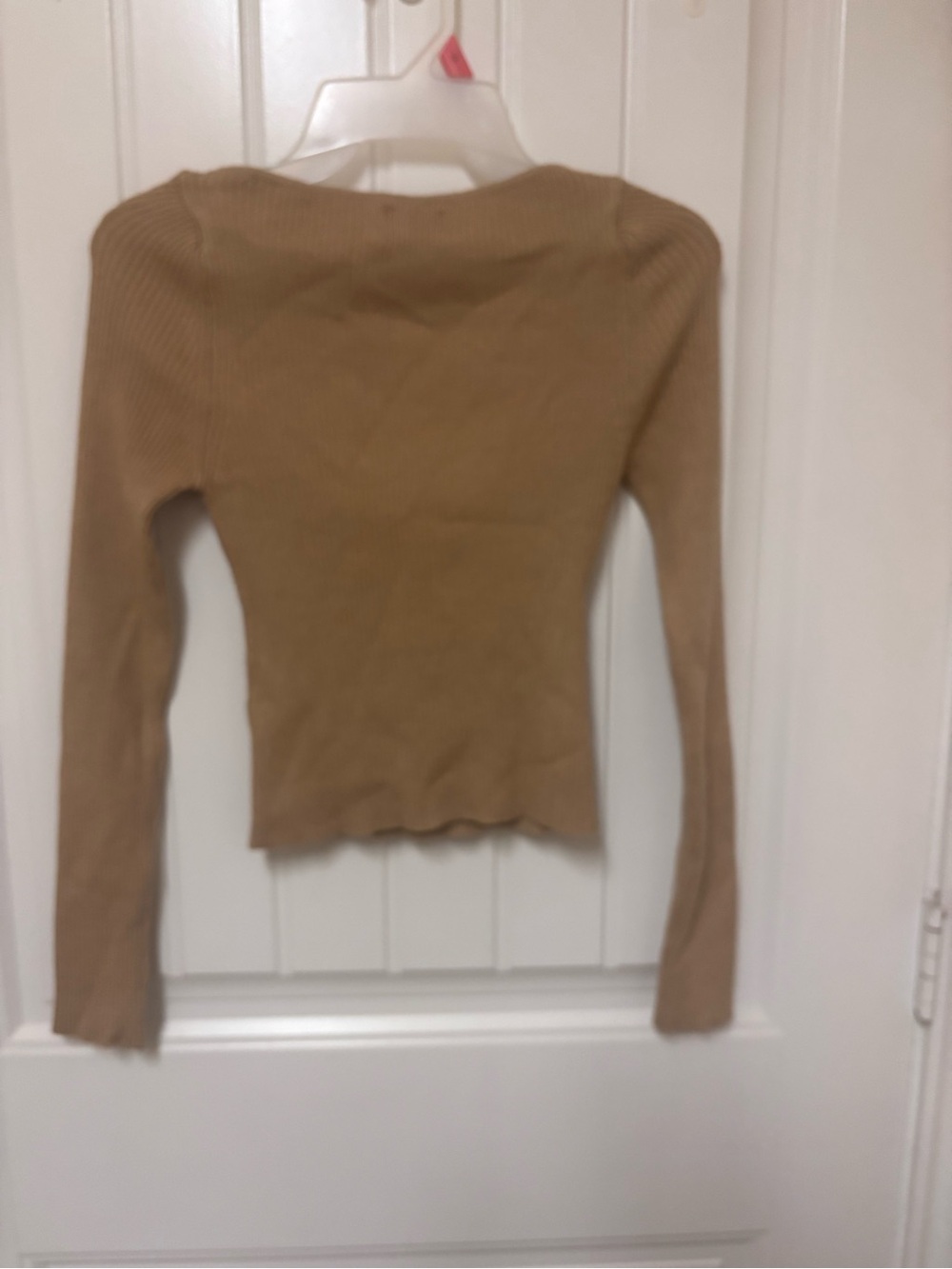 ASOS Ribbed Square Sweetheart Neck Sweater - Camel - Picture 4 of 4